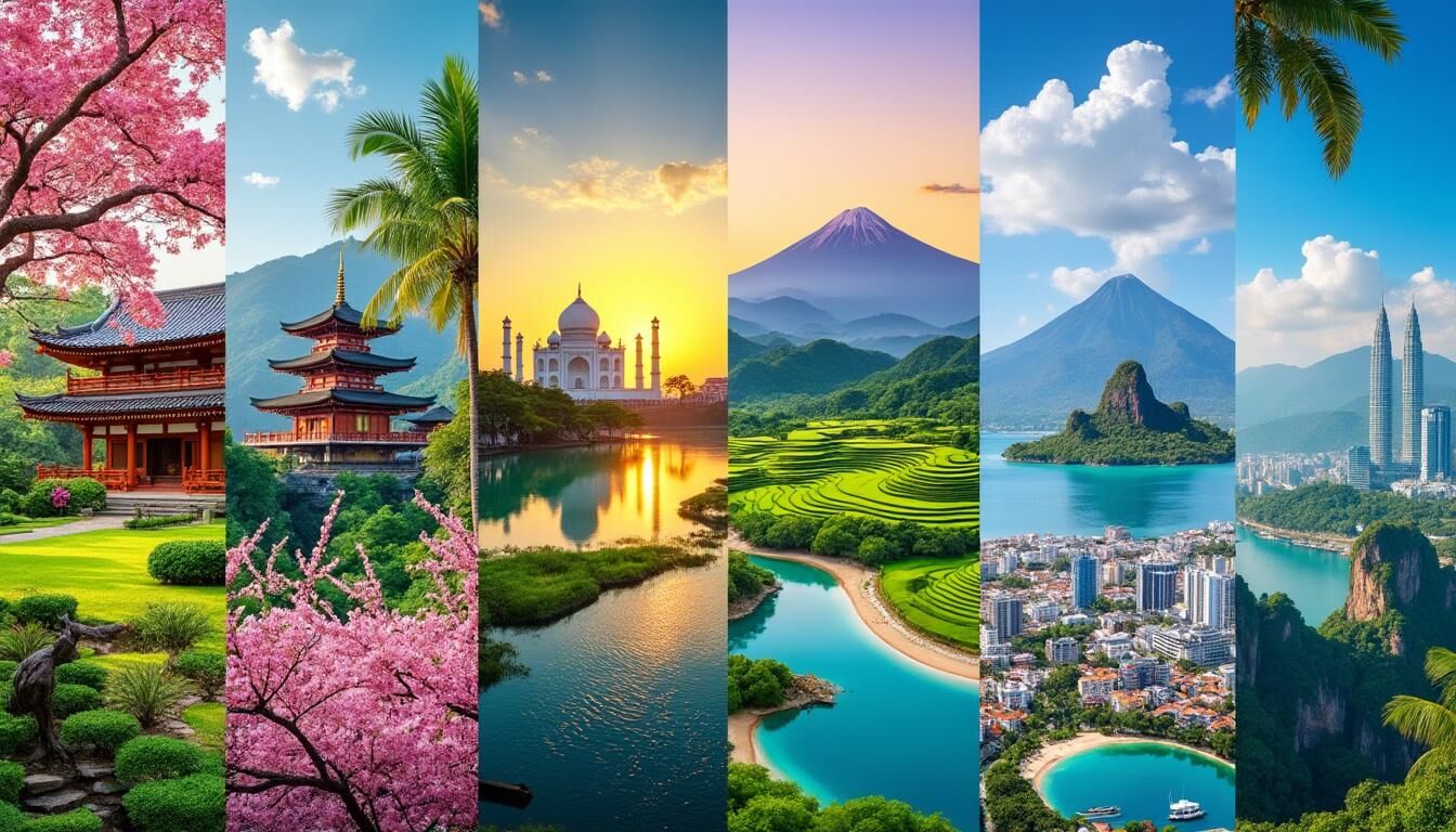 Découvrez les 7 pays d'Asie incontournables à explorer en 2025. Des paysages époustouflants, une riche culture et des expériences inoubliables vous attendent. Préparez votre voyage pour vivre des aventures fascinantes au cœur de ce continent dynamique.